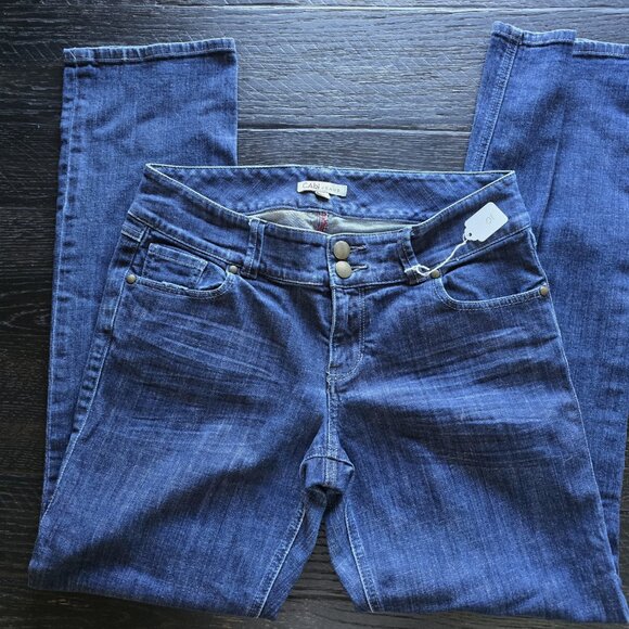 CAbi Jeans Lou Lou Straight Leg, style #201, Dark Wash, Size 10 - Picture 2 of 4